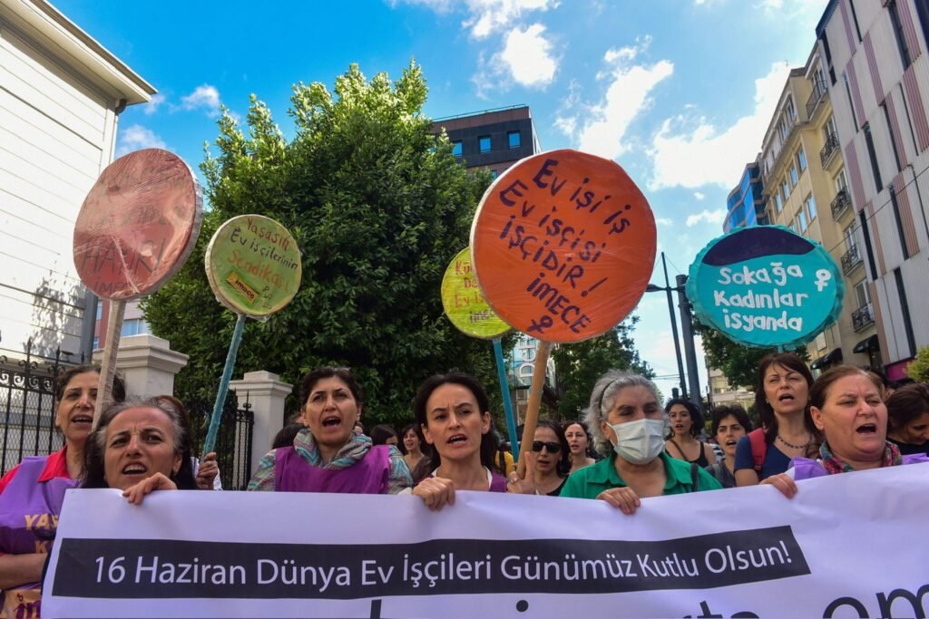 3- A scene from the June 16 Domestic Cleaners' Day rally in Kadıköy, 2026 (Credit İmece Ev Sendikası)